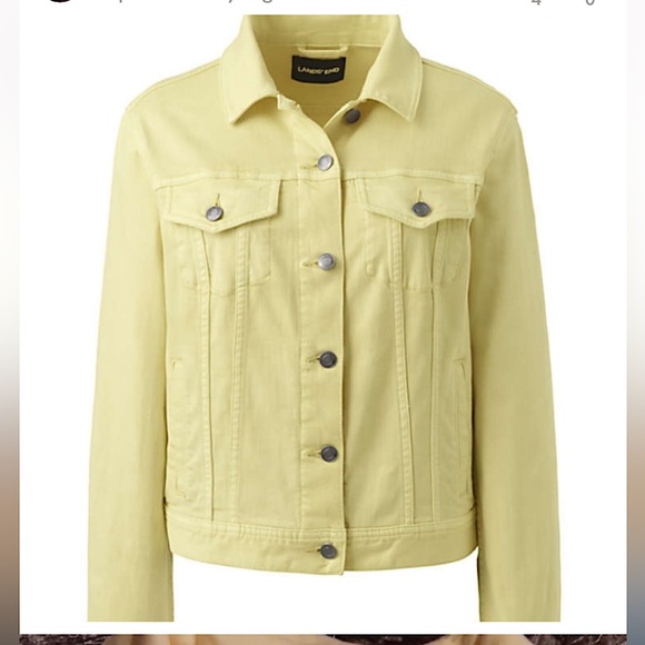 Lands' End Jackets & Blazers - Lands’ End Pastel Yellow Denim Button Up Jacket Women’s Size 1x 16w - 18w NWT